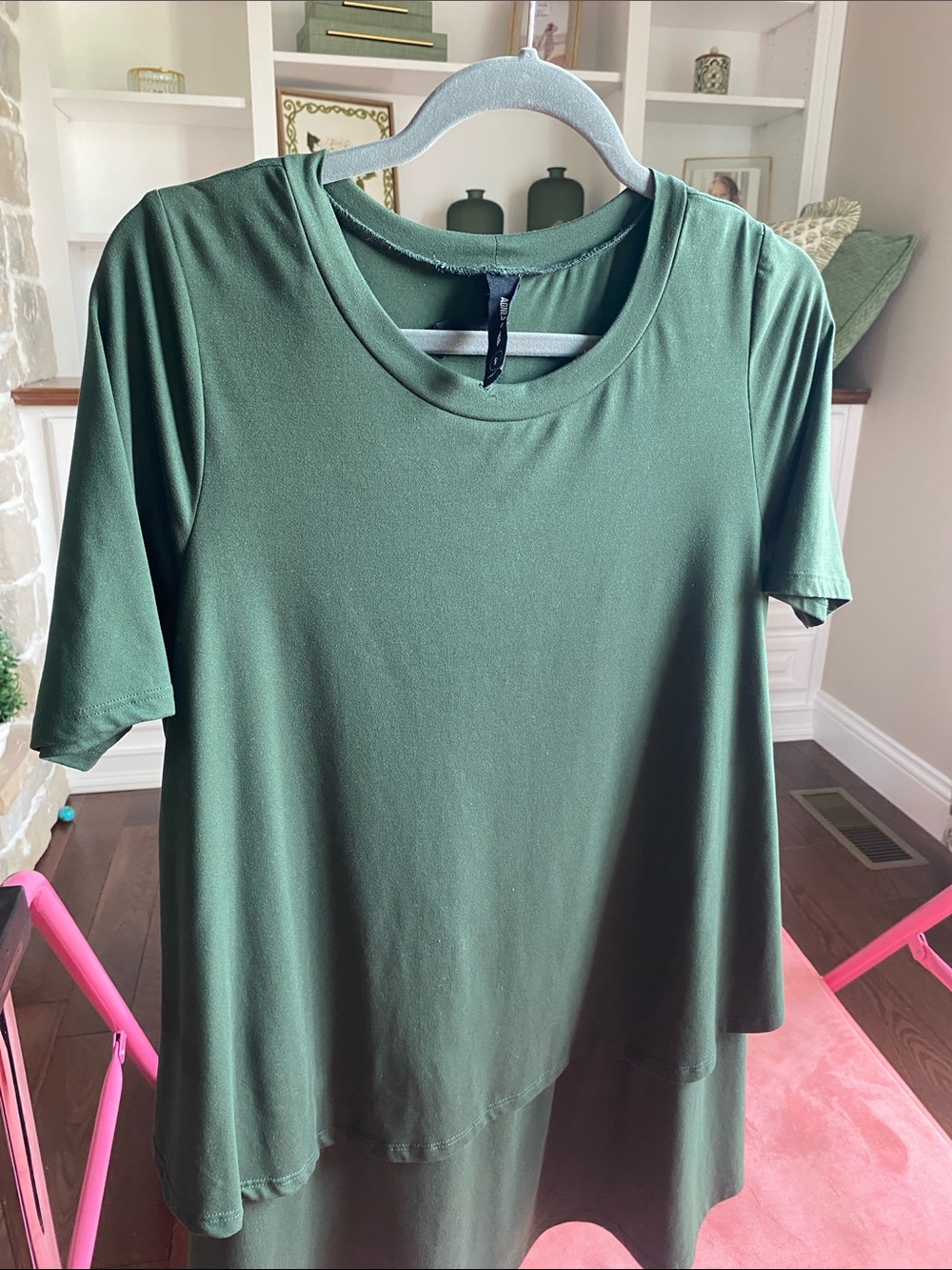 Agnes & Dora Short Sleeve Scoop Neck Top - Forest Green